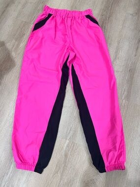 Weissman Neon Pink and Black Dance Track Pants